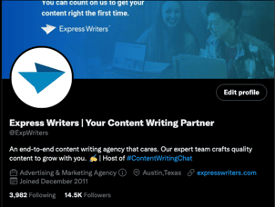 Express Writers social media header example