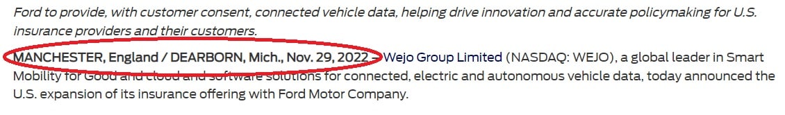 Ford Pr Location And Date