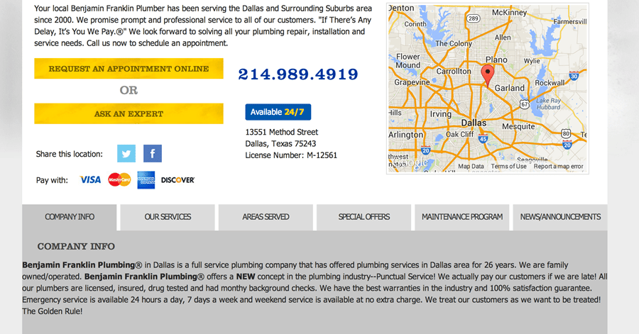 benjamin franklin plumbing