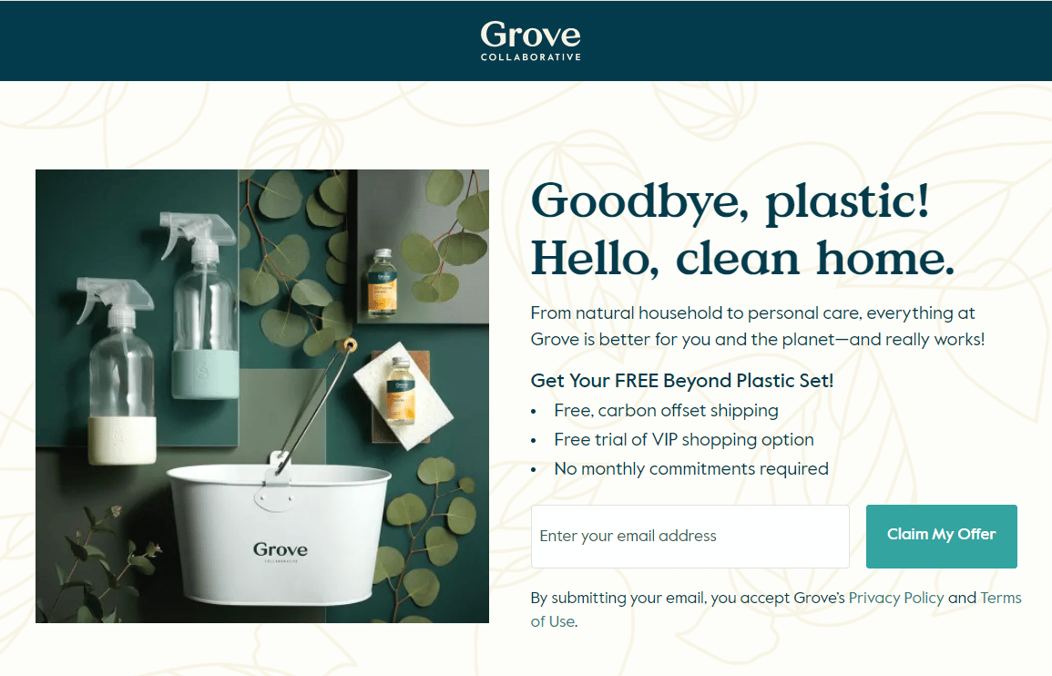 grove collaborative landing page