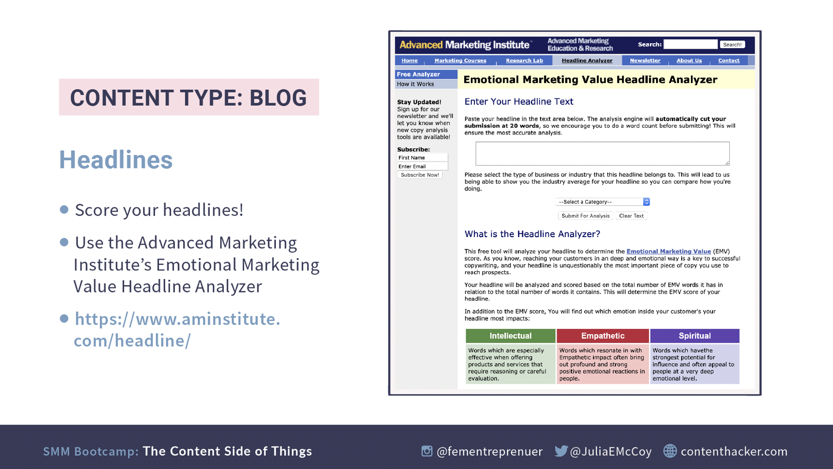 Emotional Marketing Value Headline Analyzer