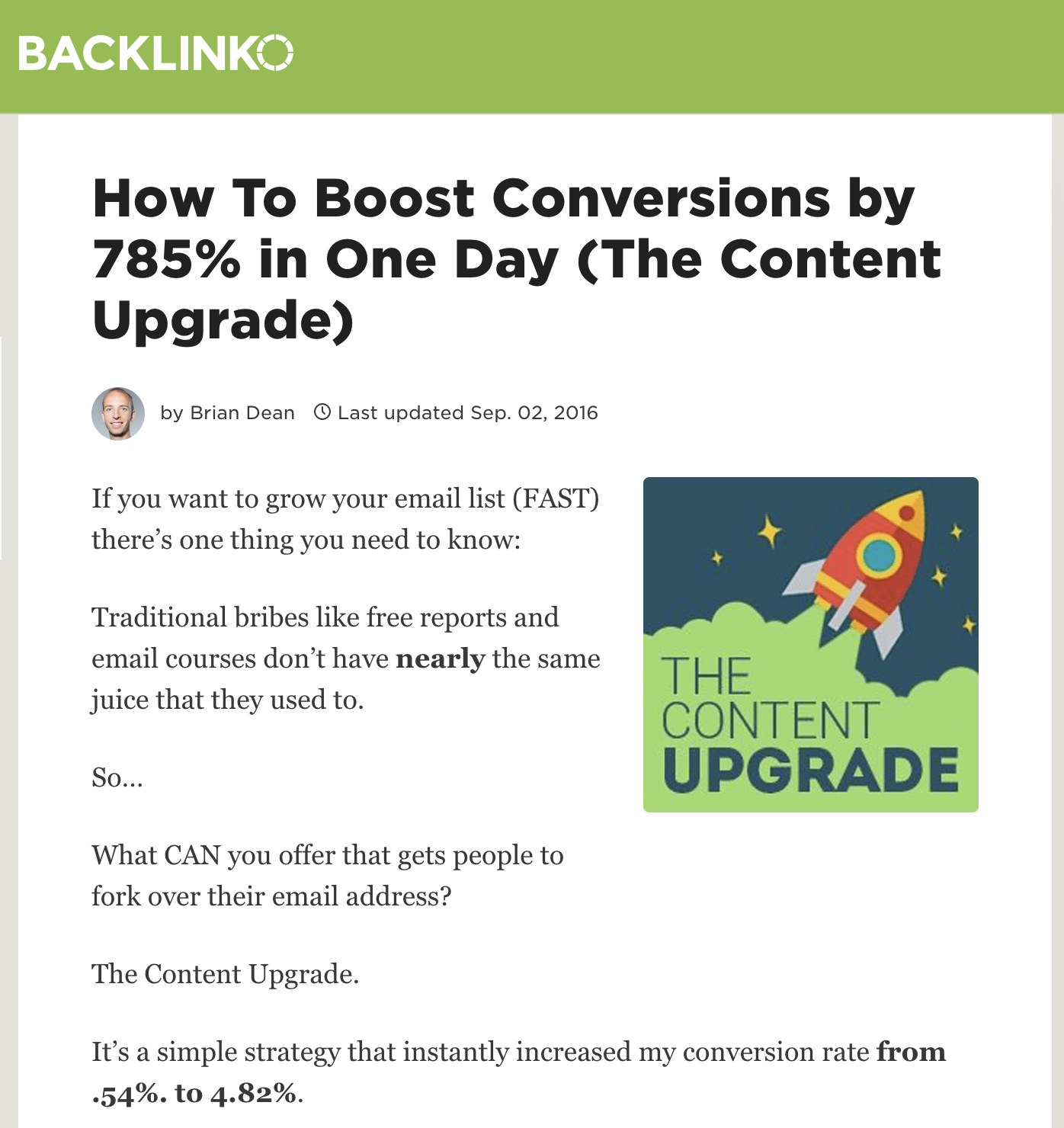 brian dean content upgrade