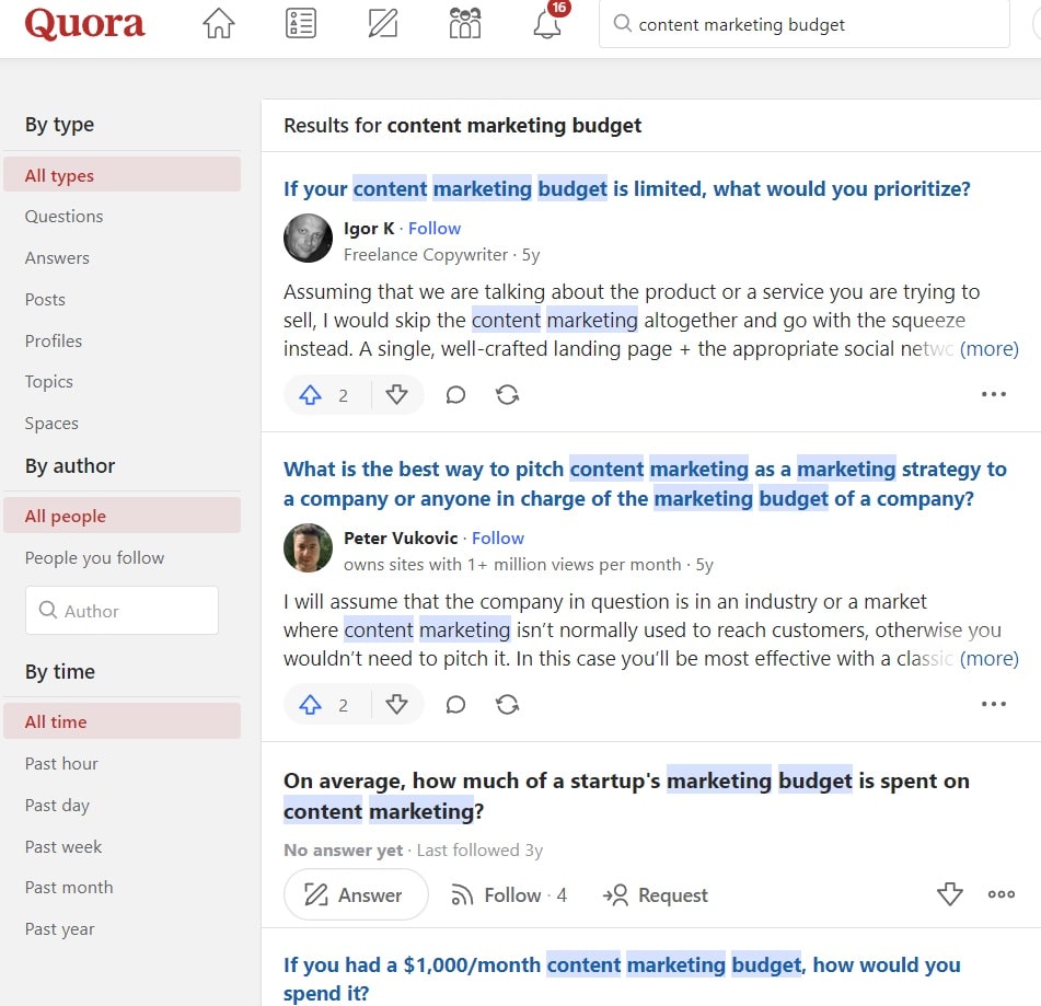 Quora Search Results