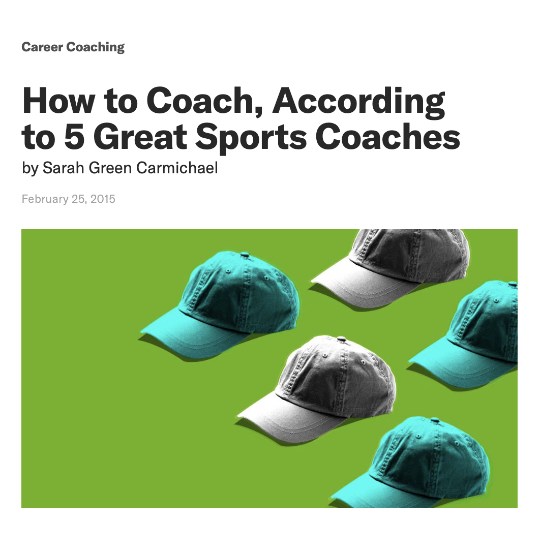 An article on how to coach