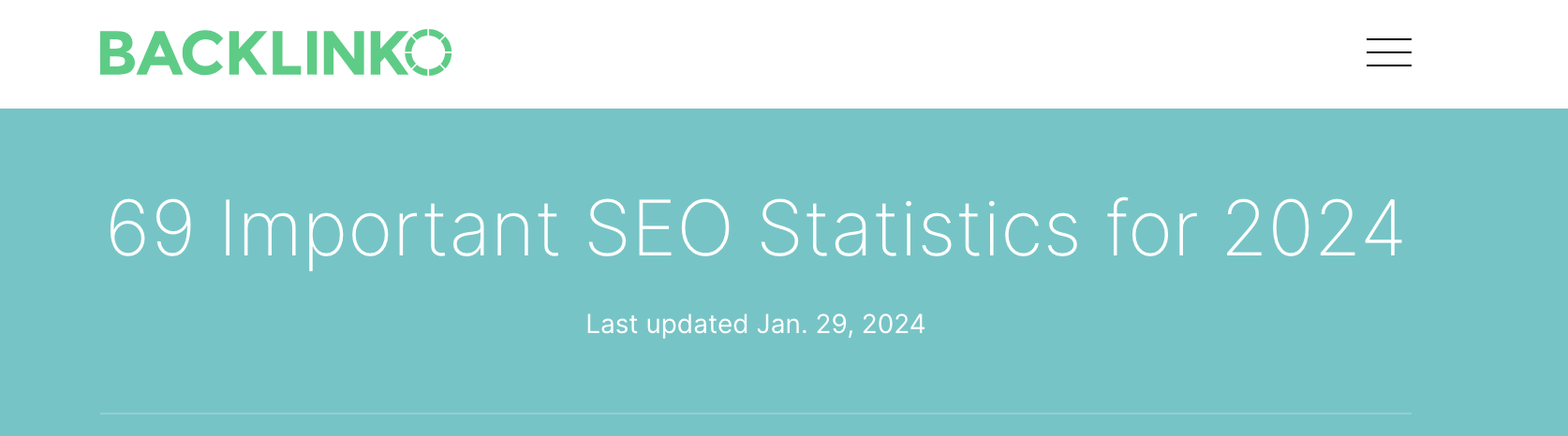 Backlinko article on SEO statistics